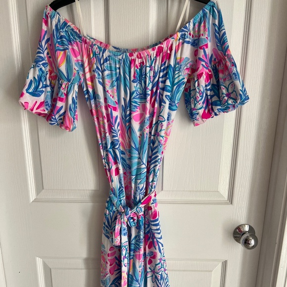 Lilly Pulitzer Dresses & Skirts - Lilly Pulitzer knit skirted romper size small Off the shoulder